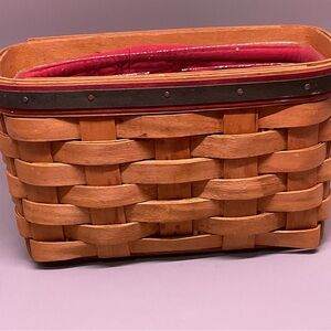 Longaberger Basket 2004 Holidays Helper American Holly Fabric & protector